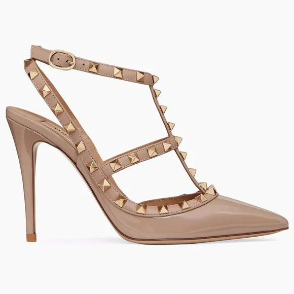 Valentino Garavani Patent Rockstud Caged Pumps 100 MM - Picture 1 of 13